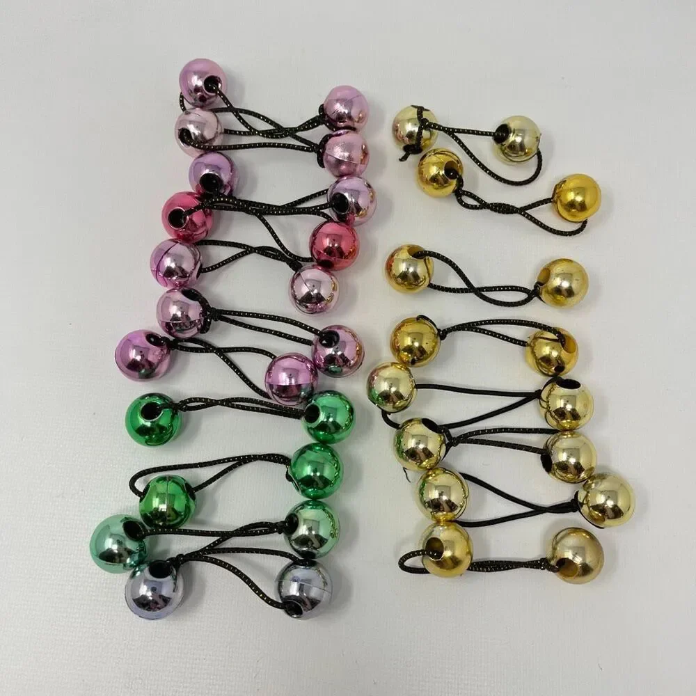Twin Bead Hair Knocker Pony Tail Holders Bubbles Balls Tie Backs Lot of 19 Sets